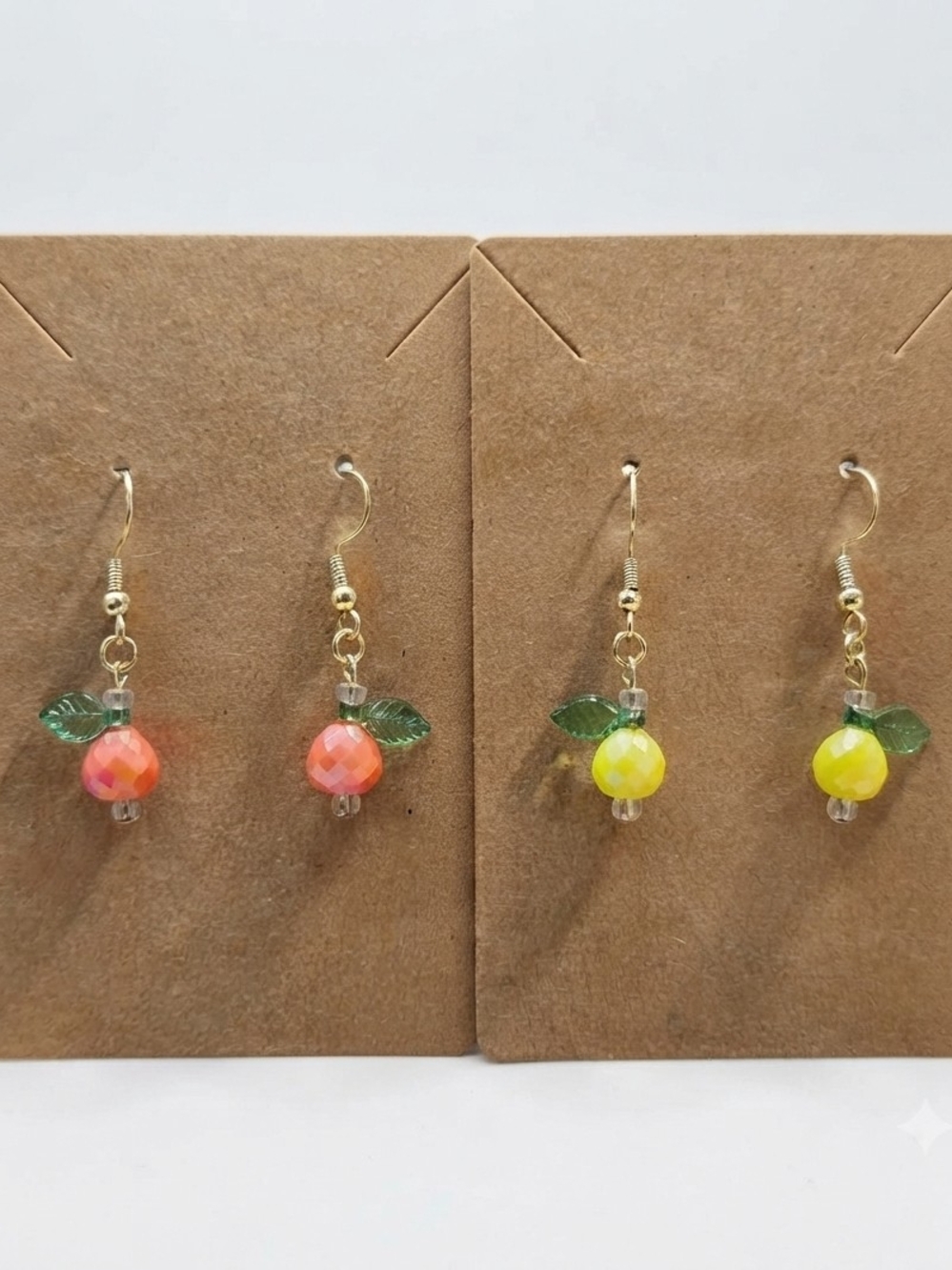 Handmade Fruit Earrings Crystal Dangle Cute